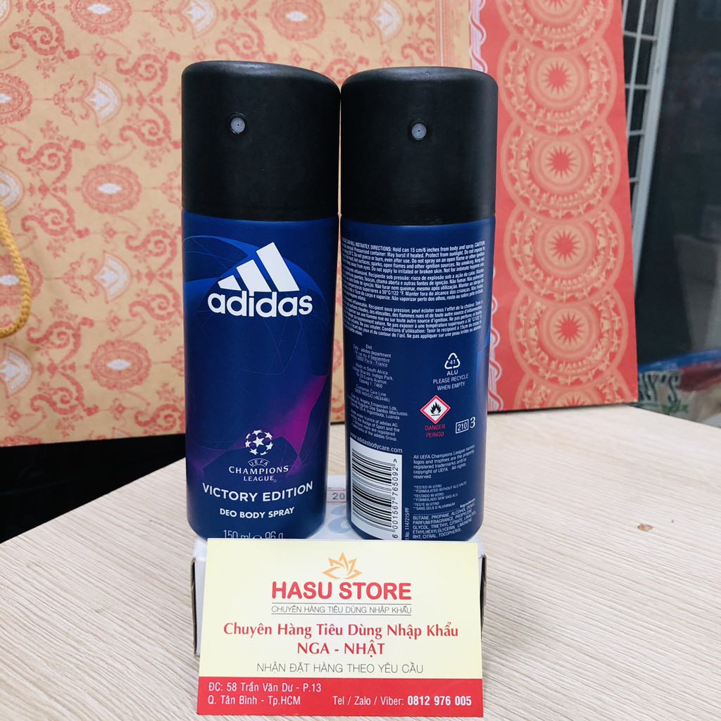 Chai xịt toàn thân nam Adidas Deo Body Spray 150ml của Châu Âu