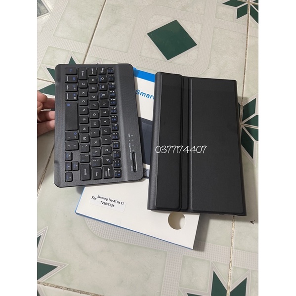 Bao da bàn phím Bluetooth cho Galaxy Tab A7 Lite T220, T225 kết nối siêu nhanh lưng mềm