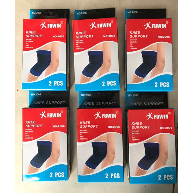 Bó Gối ngắn thể thao, bảo vệ đầu gối Fuwin bóng đá, bóng chuyền màu xanh biển