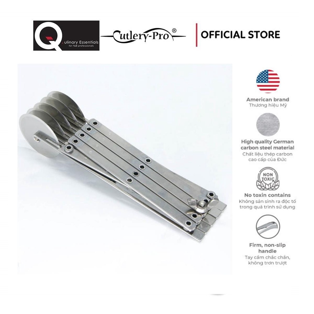 Bộ 5 Dao Hình Bánh Xe Cán Thẳng Cắt Bột Cutlery-Pro 25cm