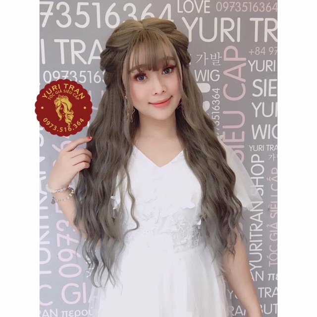 [HÌNH THẬT] TÓC GIẢ BỘ LƯỚI HOA XOĂN TRỤC ĐỦ MÀU TẶNG LƯỚI TRÙM