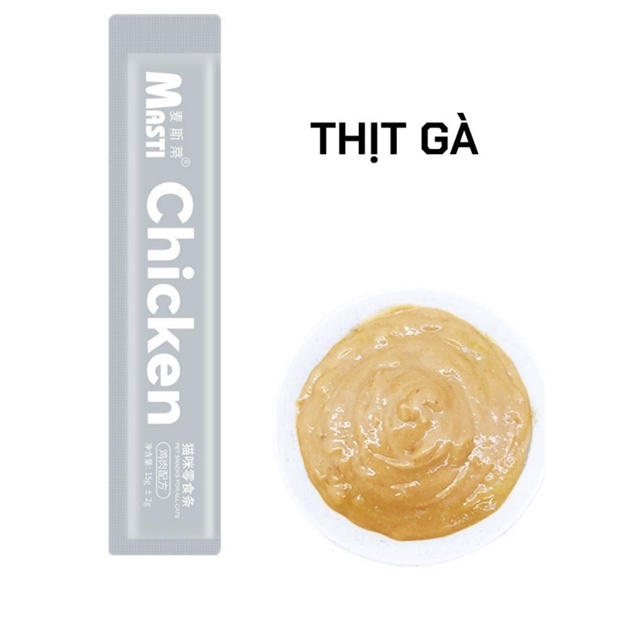 [HCM] Súp thưởng cung cấp dinh dưỡng dành cho mèo, cho thú cưng Masti 15gr/thanh