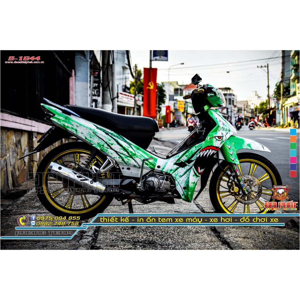 Tem Trùm Sirius Cá Mập Rỉ Sét Xanh Trắng - S-1644