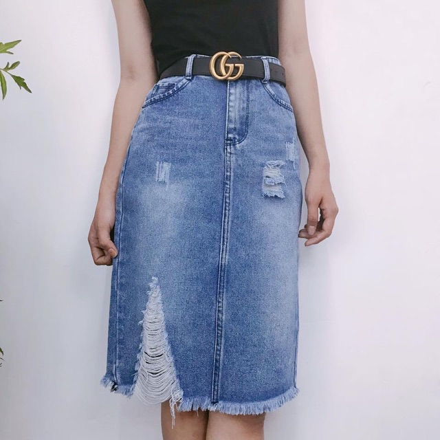 Chân váy jean dài rách 1812 | BigBuy360 - bigbuy360.vn