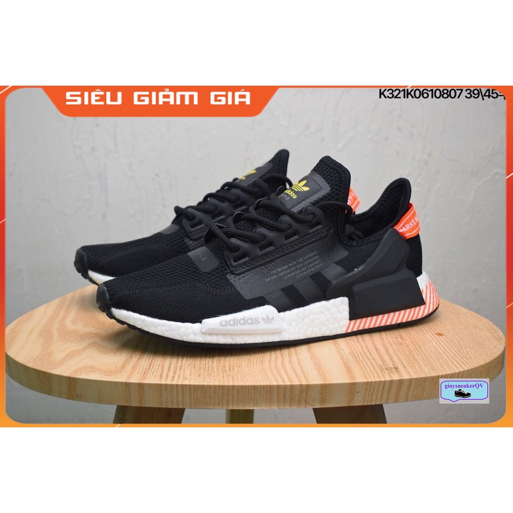 (FULL BOX) Giày thể thao sneaker NMD R1 màu đen gót đỏ cực đẹp cực chất dành cho nam nữ, giày chạy bộ thể thao