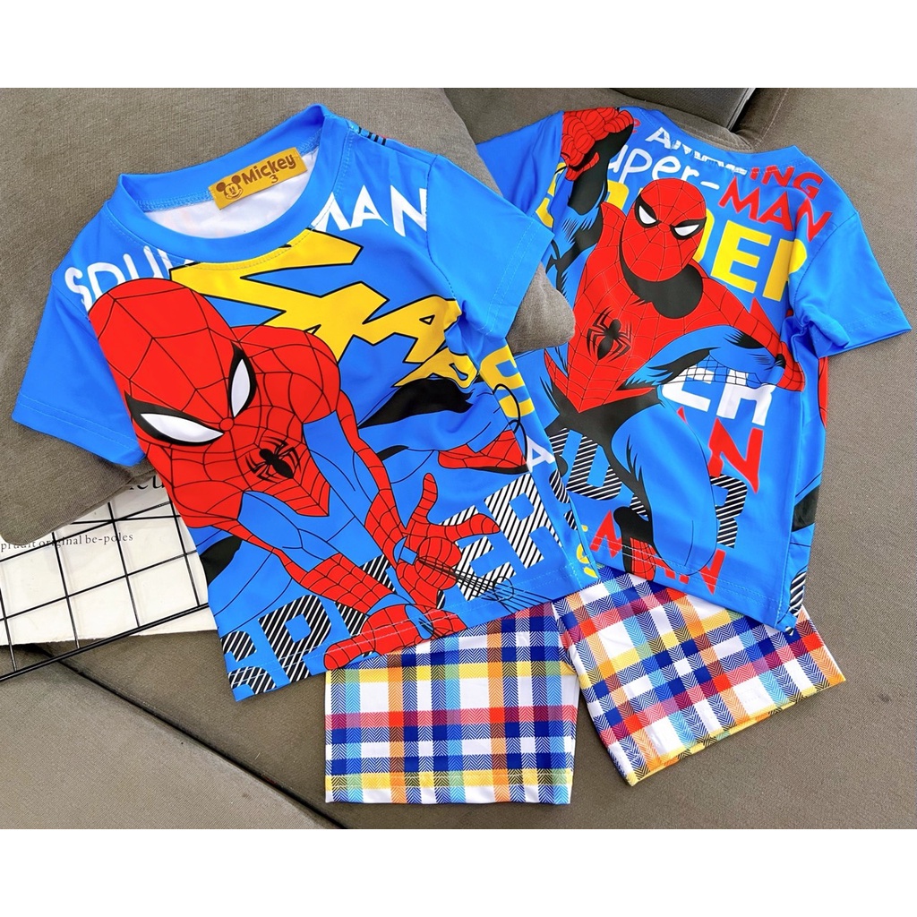 [22-40kg] Đồ bộ bé trai size đại 8-10 tuổi vải thun lạnh chuẩn Jennie kids J510