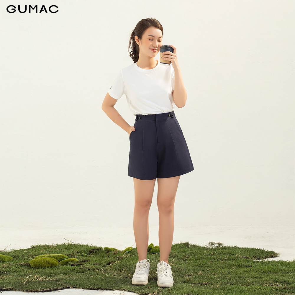 Quần short nữ phối đai thời trang GUMAC QC03063