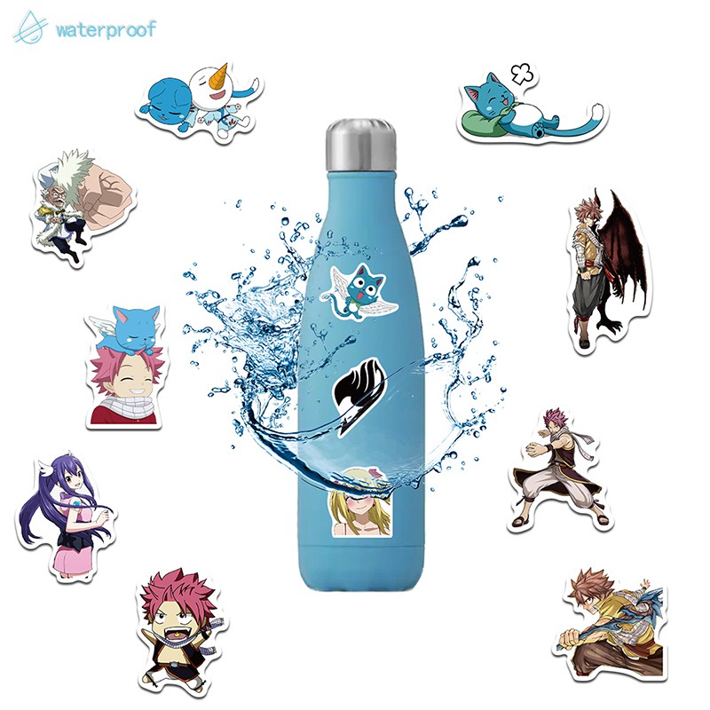 Bộ 50 miếng dán trang trí chống nước hình anime Fairy Tail