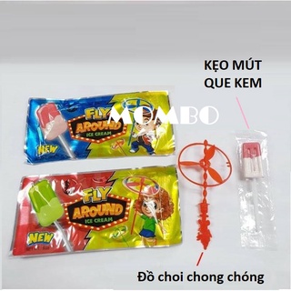 Kẹo mút que kem kèm đồ chơi chong chóng