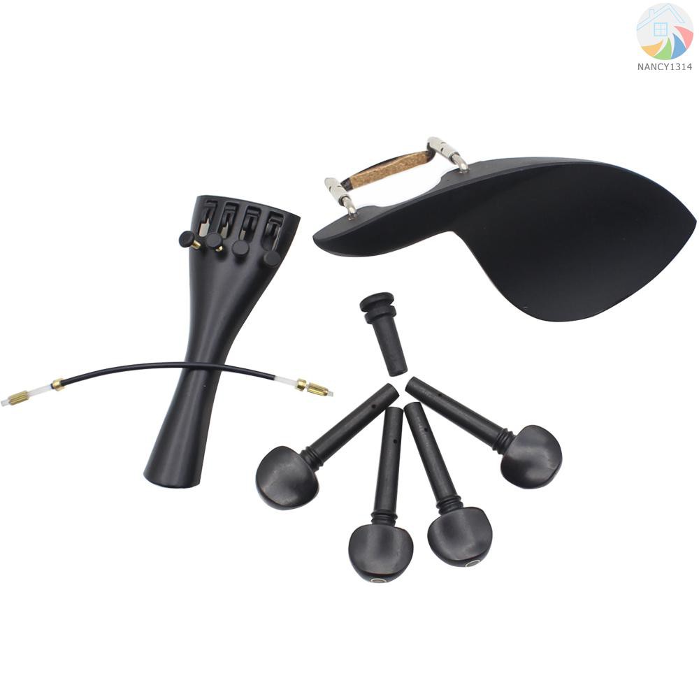 ♫4/4 Violin Chin Rest Chinrest with Tuning Peg Tailpiece Fine Tuner Tailgut Endpin Violin Accessory Kit