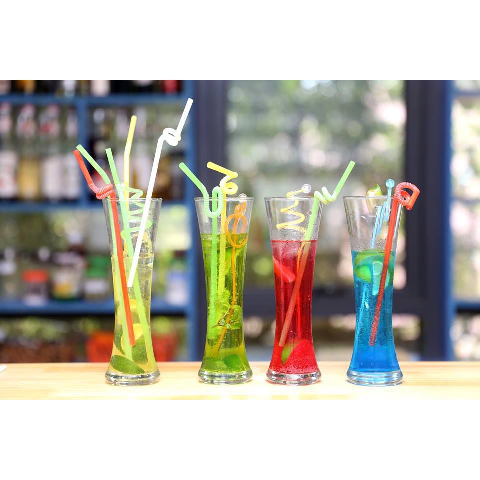 Set 12 Ly nhựa dày cứng cao cấp Acrylic BH - Ly đựng sinh tố mẫu cao dạng Loe