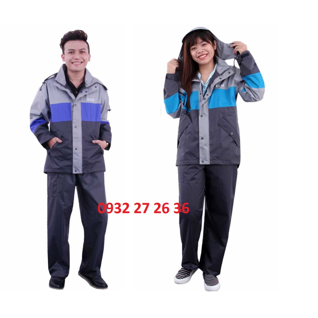 Bộ Quần Áo Mưa cho Nam và Nữ Cao Cấp, Chính Hãng Rando (màu Xanh Biển)