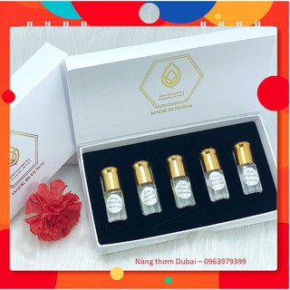 Set  5 lọ tinh dầu nước hoa Dubai chính hãng 3ml dạng lăn