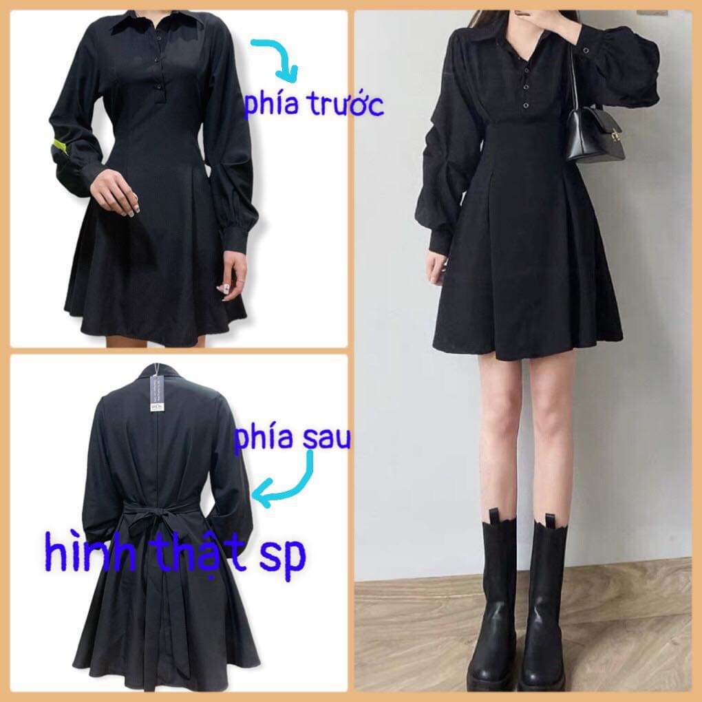 Đầm xoè dự tiệc cổ sơ mi KÈM HÌNH THẬT Sản phẩm - emtra store (V53) | BigBuy360 - bigbuy360.vn