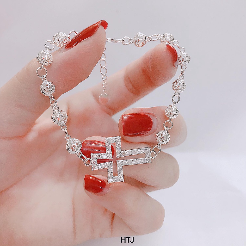 Lắc tay bạc ta hình thánh giá ♥️ Freeship ♥️ lắc bi mềm mại,bạc sáng bóng thu hút mọi ánh nhìn