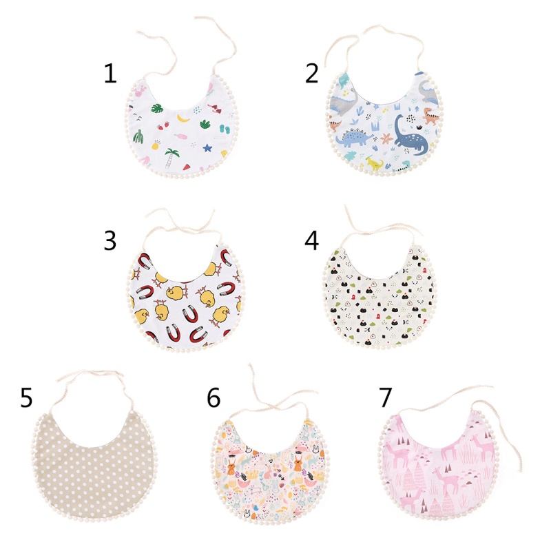 Yếm Ăn Cotton In Hình Xinh Xắn Cho Bé