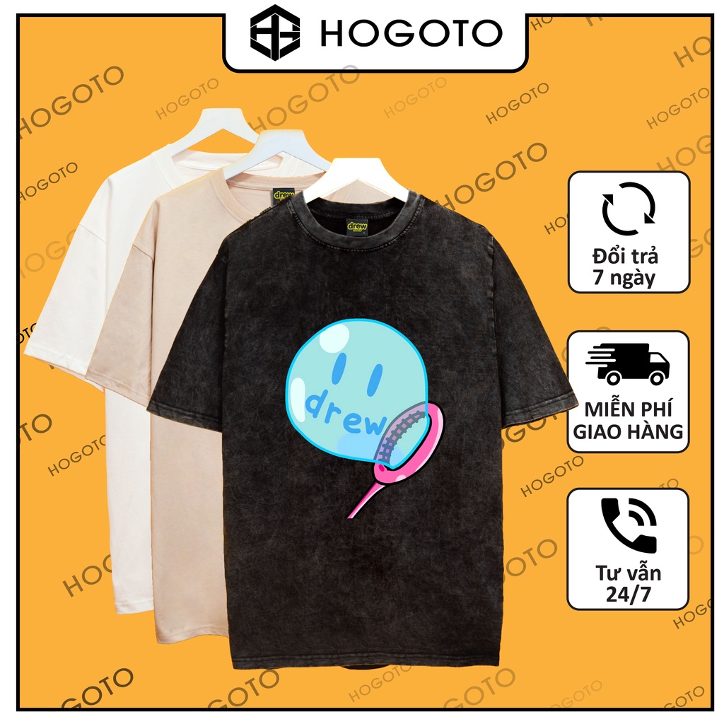Áo thun tay lỡ DREW Bong Bóng Dogo Store , Áo thun unisex nam nữ form rộng oversize chất liệu Cotton