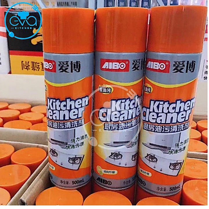 Bình xịt bọt tuyết tẩy rửa siêu sạch mầu cam kitchen cleaner nhà bếp 500ml