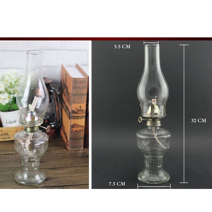 Đèn dầu thủy tinh loại lớn, sử dụng dầu hỏa, cồn, và bấc để đốt, thích hợp cho ban thờ, điện thờ, sự kiện, trang trí