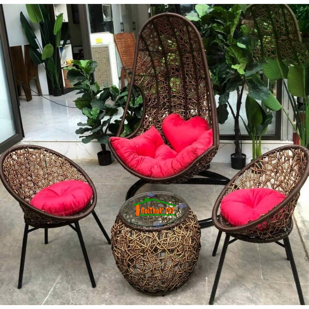 Xích Đu Đơn Giọt Nước, Chịu Trọng Lượng 250Kg ,Nệm Nhiều Màu, Trang Trí Phòng Khách, Phòng Ngủ, Sân Vườn, Ngoài Trời