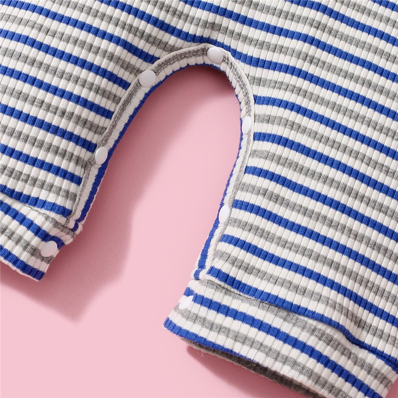 Áo Liền Quần Mikrdoo Cotton Tay Ngắn Kẻ Sọc Thời Trang Mùa Hè Cho Bé Trai Và Bé Gái Sơ Sinh