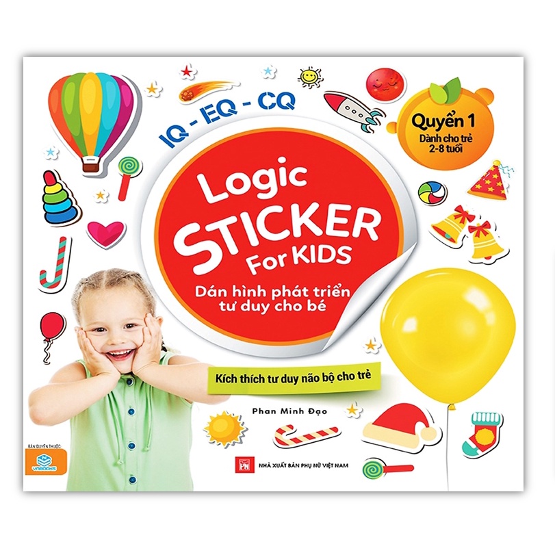 Sách - Combo 4 cuốn Logic sticker for kids dành cho bé từ 2 - 8 tuổi