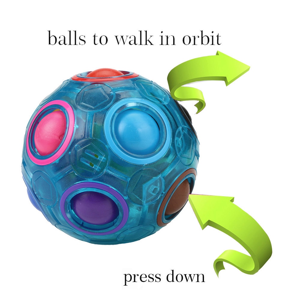 Pops It Fidget Toys Luminous Rainbow Ball Puzzle Toy Anti Stress Simple Dimple Educational Toy