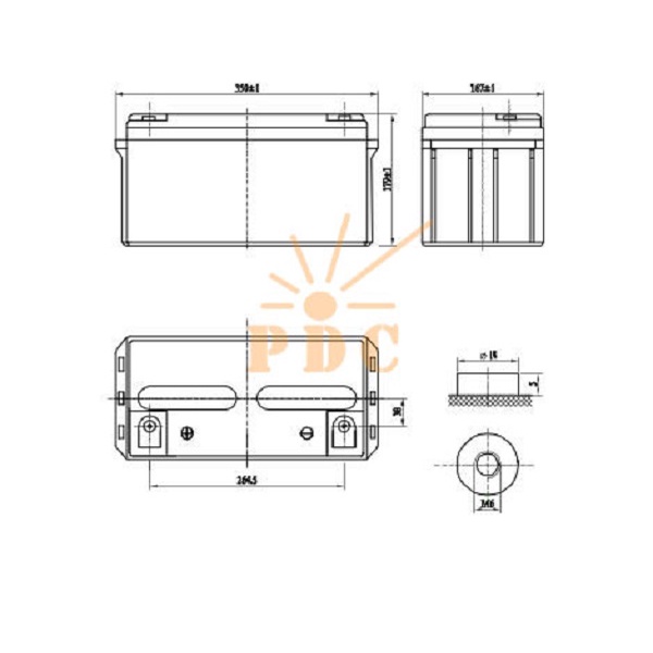 Ắc quy VISION 12V-55Ah 6FM55-X -