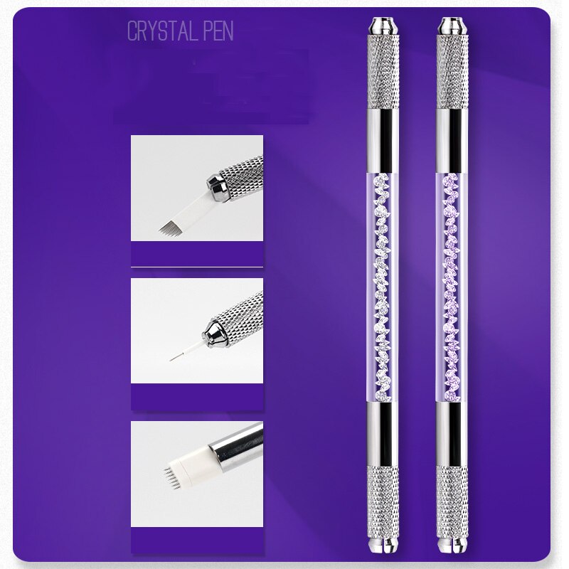 Microblading Pen Nguồn cung cấp hình xăm Phụ kiện trang điểm vĩnh viễn chuyên nghiệp Súng xăm hai đầu Hướng dẫn sử dụng bút cho lông mày 1PCMicroblade trang điểm vĩnh viễn