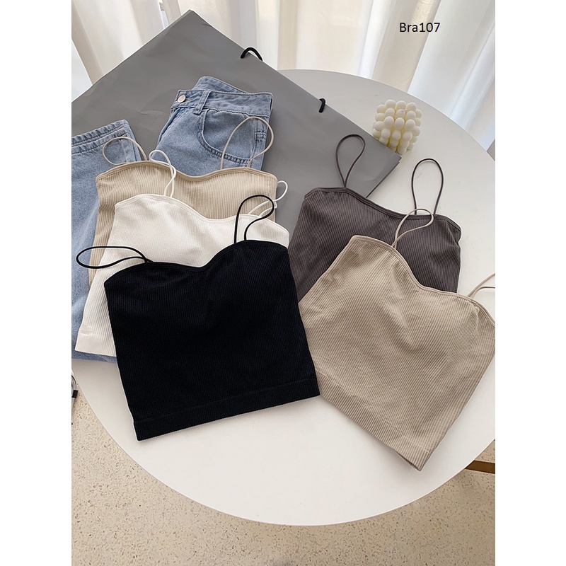 Áo Bra Hai Dây Cotton Gân Tăm Mềm Mại | BigBuy360 - bigbuy360.vn