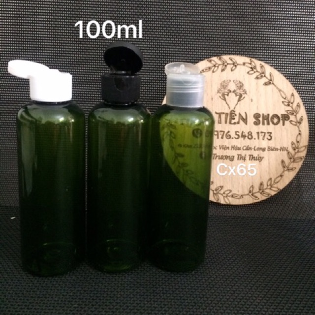 Chai nhựa xanh 100ml nắp bật