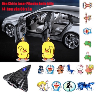 Đèn chiếu laser bóng Led không dây họa tiết hoạt hình sạc qua cổng USB phong cách năng động gắn cửa xe hơi