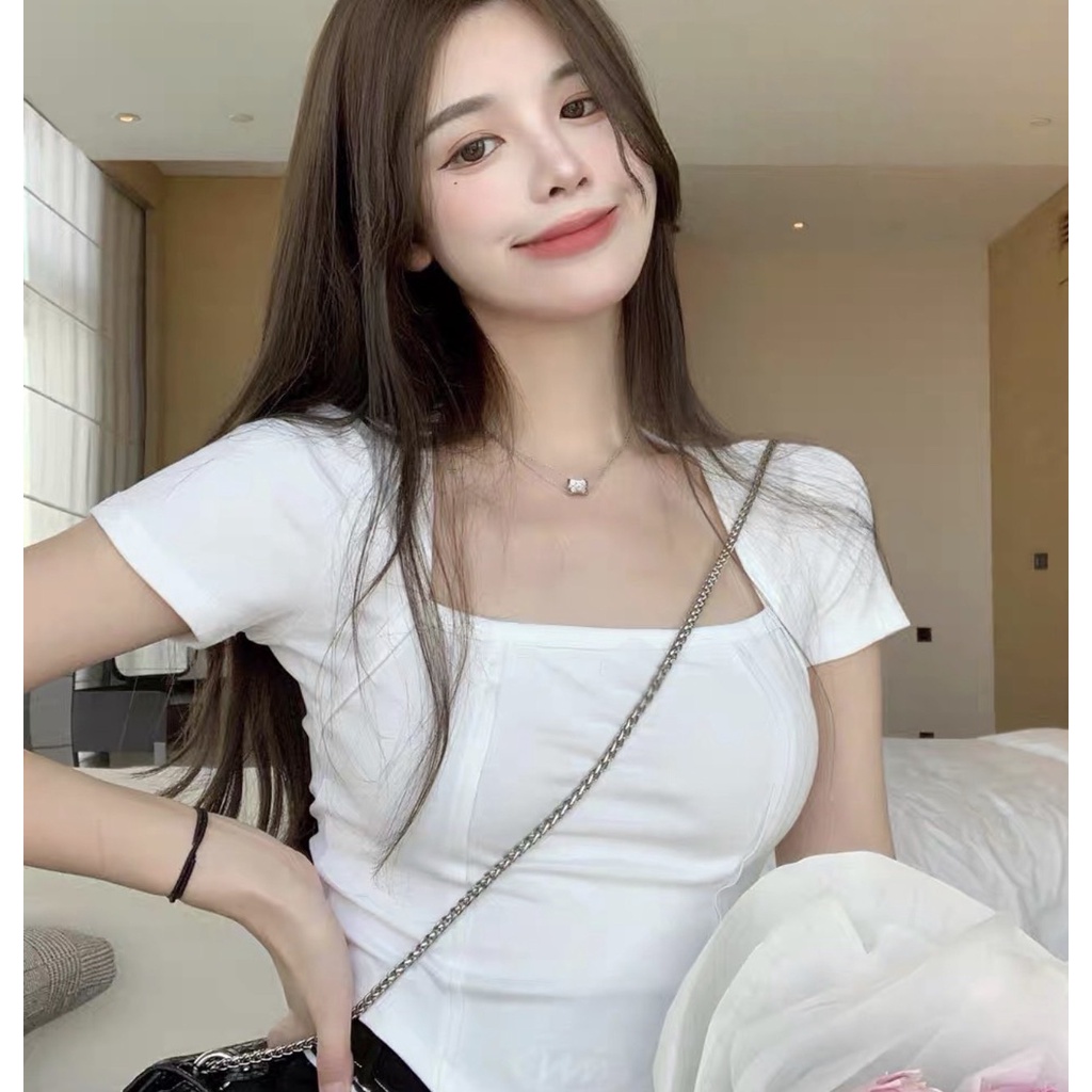 ÁO PHÔNG CỔ VUÔNG GÂN 3 MÀU CHO NỮ