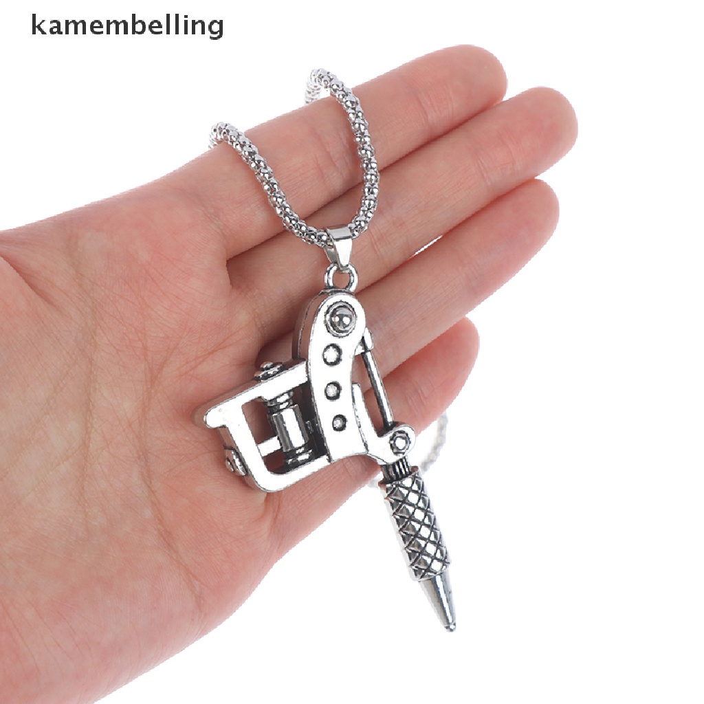 Vòng cổ Mặt Hình Máy Xăm Mini Phong Cách Punk Vintage Giá Đỡ