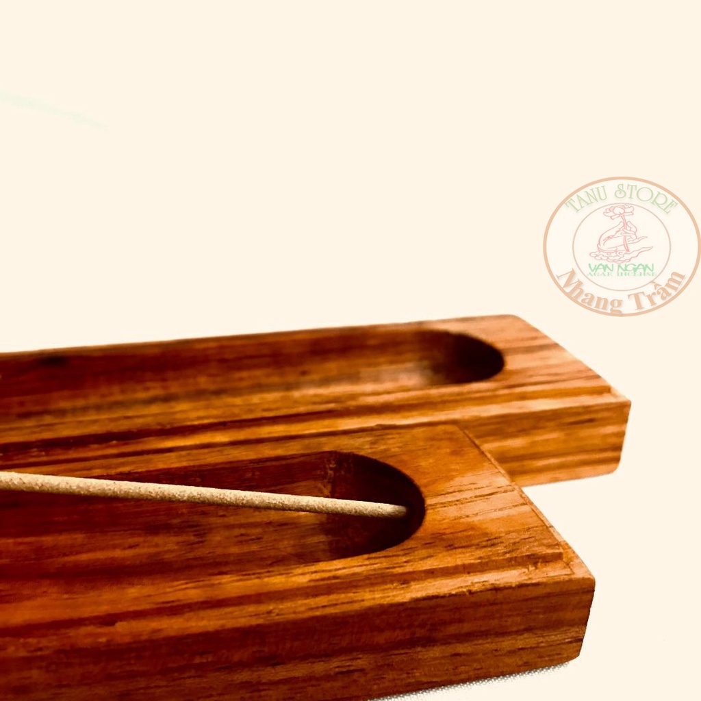 ĐẾ VUÔNG DÙNG CẮM NHANG TRẦM KHÔNG TĂM BẰNG GỖ HƯƠNG, NHANG CÂY - BỀN ĐẸP, AN TOÀN VÀ DỄ SỬ DỤNG- TANU STORE