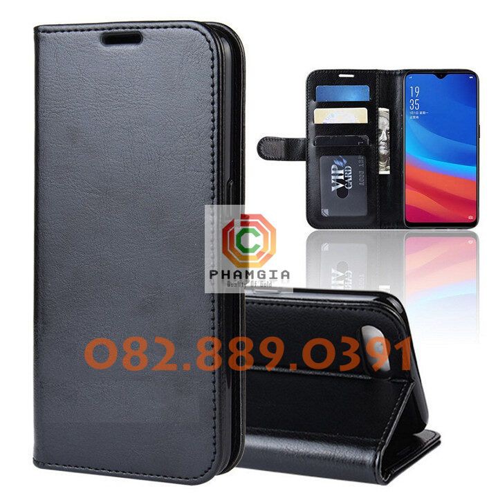 Bao da Oppo A12 chất da sang trọng, có ngăn đựng thẻ siêu tiện lợi