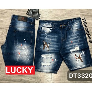 Quần short jean nam rách phối thêu cao cấp hàng chuẩn shop vs3320 lucky shop