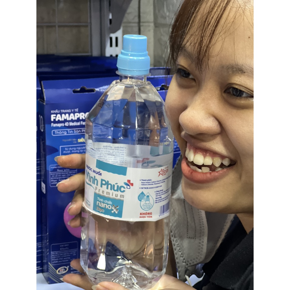 Nước muối Vĩnh Phúc Premium Tinh chất Nano Bạc 1000ml
