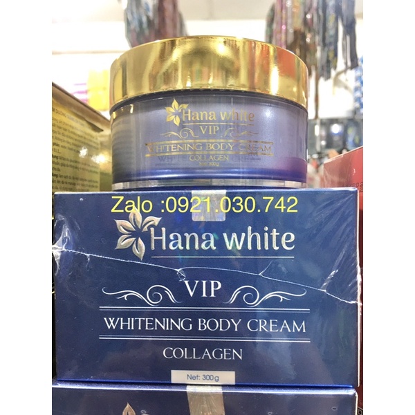 kem dưỡng trắng da toàn thân siêu mềm mịn Hana white vip 1 hủ 300g