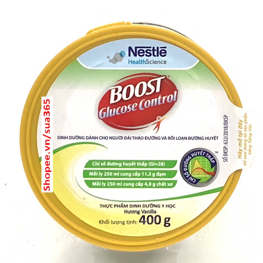 Sữa Boost Glucose Control- 400g- Dinh dưỡng dành cho người đái tháo đường và rối loạn đường huyết  - Date Luôn Mới