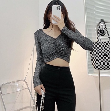 Quần Công Sở Nữ Ống Loe Cạp Cao Bản To 1 Cúc Chất Vitex Co Giãn Nhẹ Ôm Mông Tôn Dáng Thời Thượng GomTrend