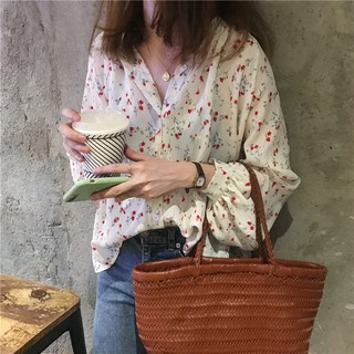 HOT HIT Áo sơ mi hoa nhí Ulzzang