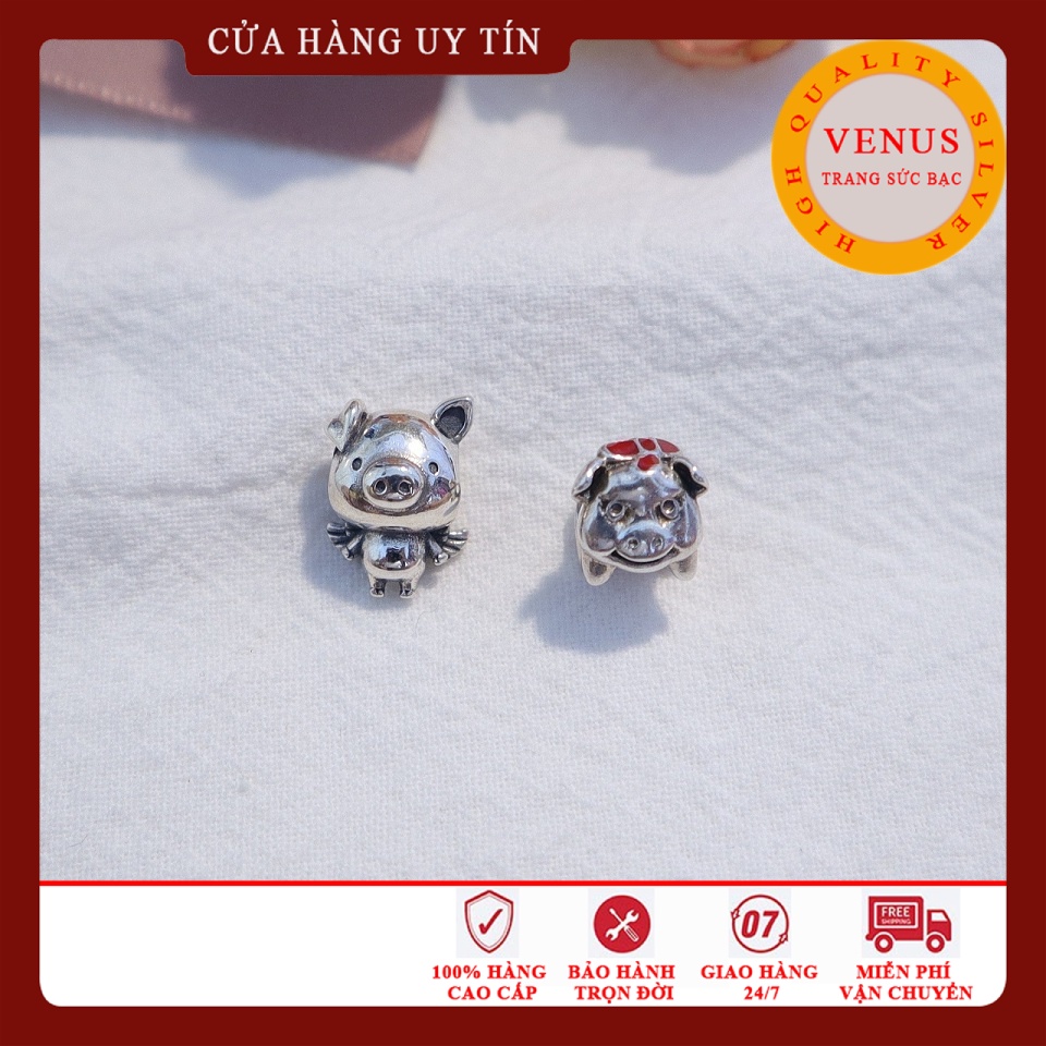 Charm Con Heo- S925 ALE- Trang Sức Bạc Venus