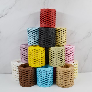 200 meters/roll Hollow Plaid Raffia Straw Paper Yarn Hand Crocheting Yarn for DIY Hats Handbags Cushions Packing Material