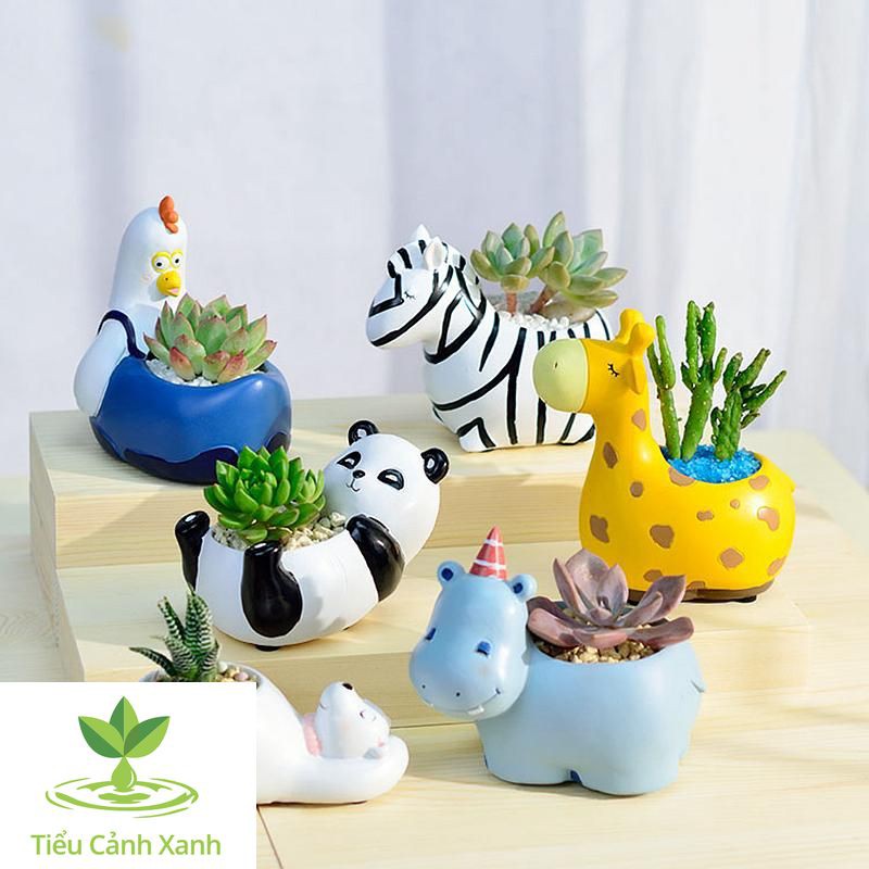 Chậu cây hươu cao cổ ngủ say - Chậu trồng cây