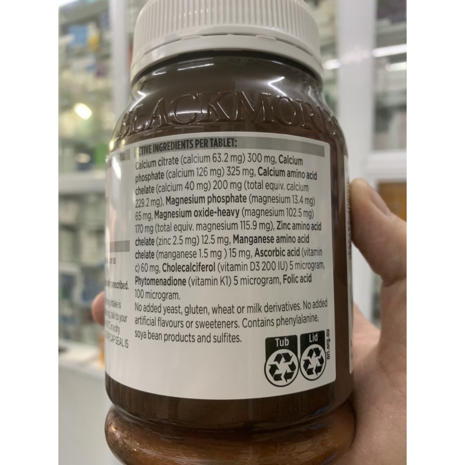 Blackmores Total Calcium Magnesium + D3 200 viên - Bổ sung canxi + Magie cho xương chắc khỏe , phát triển chiều cao
