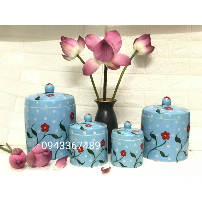 Vại muối dưa 5l cao 28cm, ĐK miệng 21cm. Hàng sứ Bát Tràng