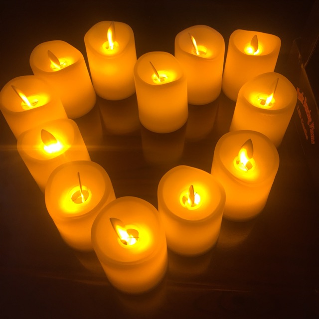 Nến điện tử vỏ sáp nhựa như thật đừơng kính 5cm cao nhiều cỡ