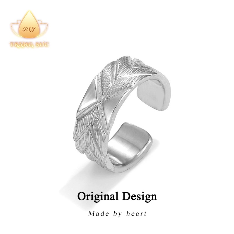 Nhẫn Khắc Nam nữ Hợp kim đồng mạ bạc Đơn giản Sáng tạo Nhẫn có thể điều chỉnh Bạc Thái Phong cách Lớn NH-192