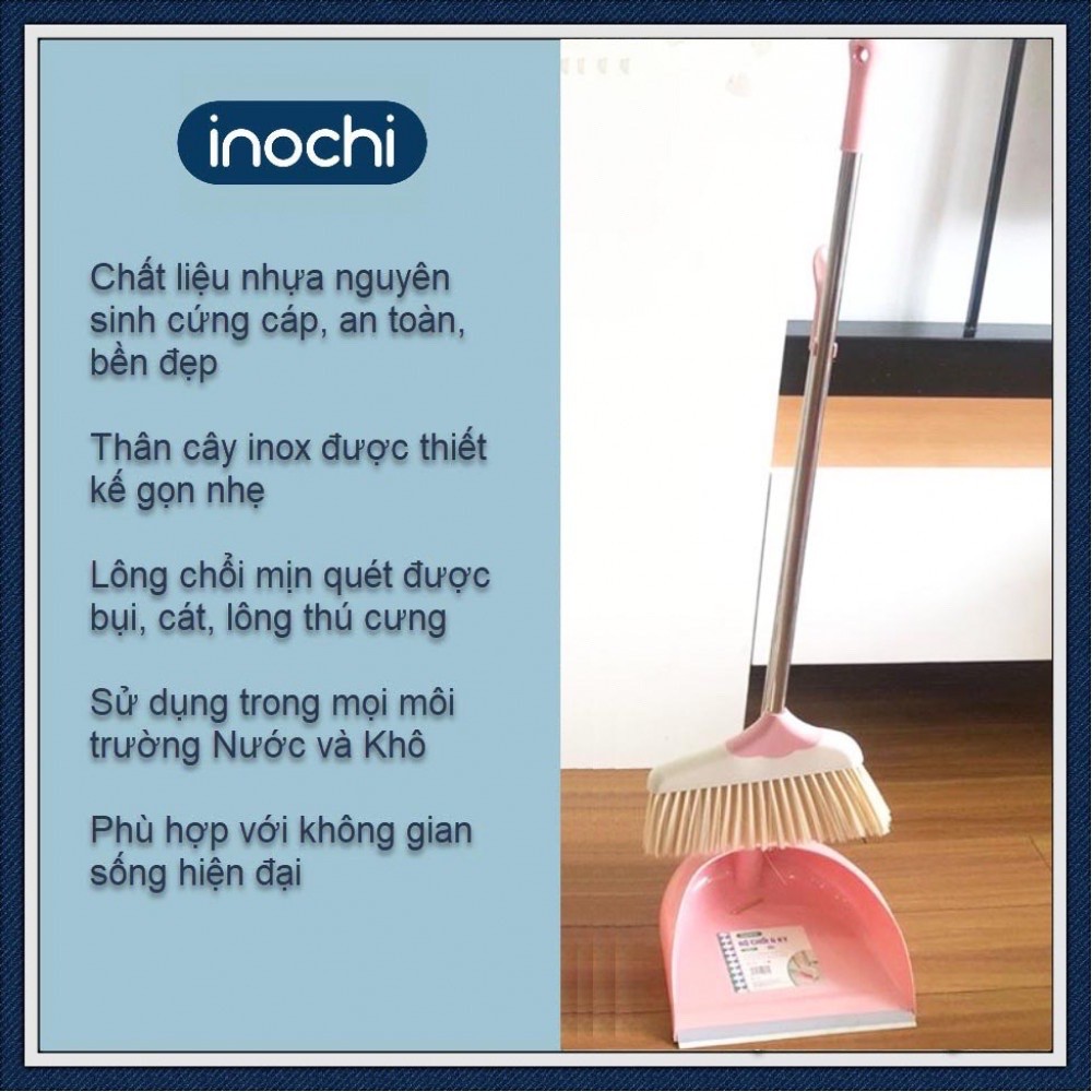 Bộ chổi quét nhà kèm hót rác inochi Nhật Bản, chổi kèm hót rác siêu tiện lợi - MS113